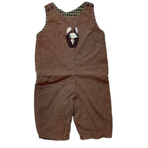 Reversible One Piece Horse Applique and Houndstooth Outfit Unisex Baby Size 9M‎